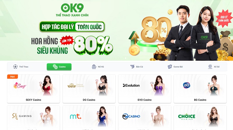 Live Casino OK9 - Sảnh Sòng Bạc Giải Trí Đổi Thưởng Hàng Đầu - CAVON